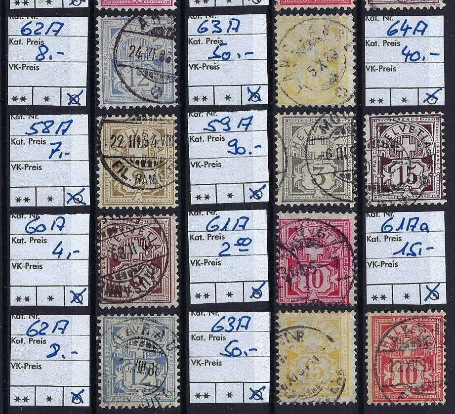 Tutti i francobolli: TOP Lot Ziffermuster gest. SBK 504.- – Usato da Hitzkirch venduto da walti1959 2