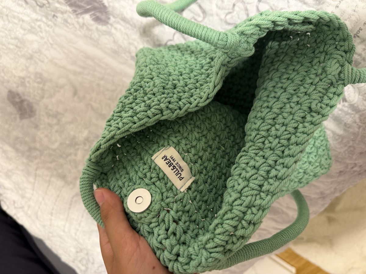 Pull&Bear Borse: Handtasche gehäkelt Pull&Bear Mintgrün – Nuovo (secondo la descrizione) da Basel venduto da sid_dem 1