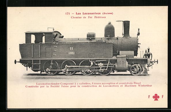 Cartoline postali: Schweizer Bundesbahnen, Lokomotive Typ 1 – Usato da Berlin venduto da bartko-reher
