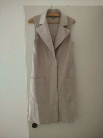 Gilet long Marc Cain en laine rose pâle 