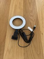 LED Ringlicht mit Klemmhalterung – USB, dimmbar, 3 Lichtfarb