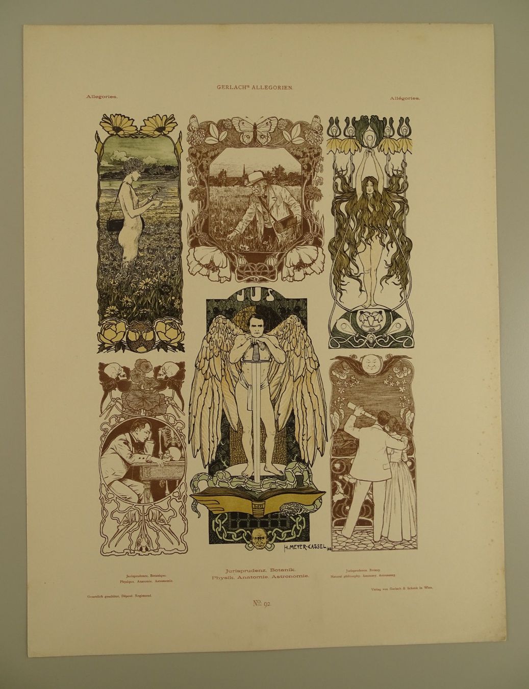 Grafica & Litografie: HANS MEYER-KASSEL: JURISPRUDENZ, BOTANIK…, JUGENDSTIL – Usato da Grüningen venduto da Kartensammler 1