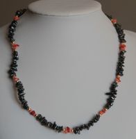 AUS NACHLASS:Hämatit Korallen Kette Collier Edelsteinschmuck