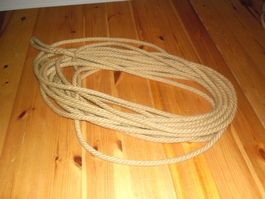 Hanfseil , 11mm - 15m , mit Schlaufen an den Enden