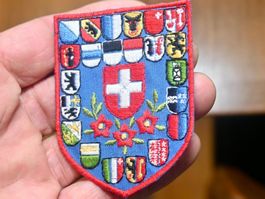 VINTAGE Badge SCHWEIZ & KANTONE blau ST. GALLER STICKEREI