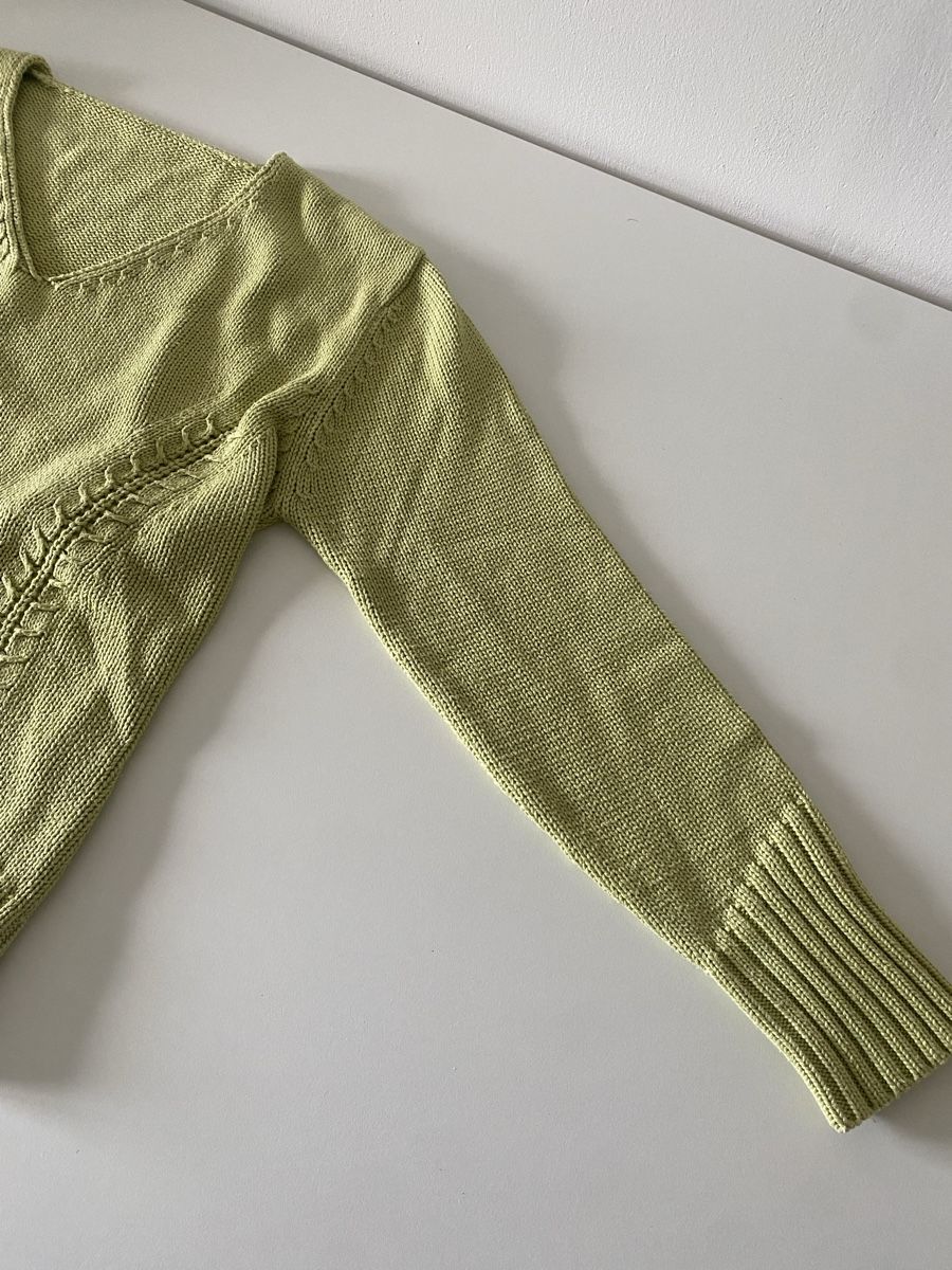 Maglioni & Felpe: Wunderschöner, hellgrüner Strickpullover mit V-Ausschnitt – Usato da lommis venduto da inf_thv8 5