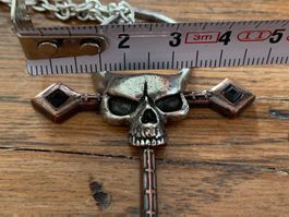 HalsketteTotenkopf-kreuzanhänger !