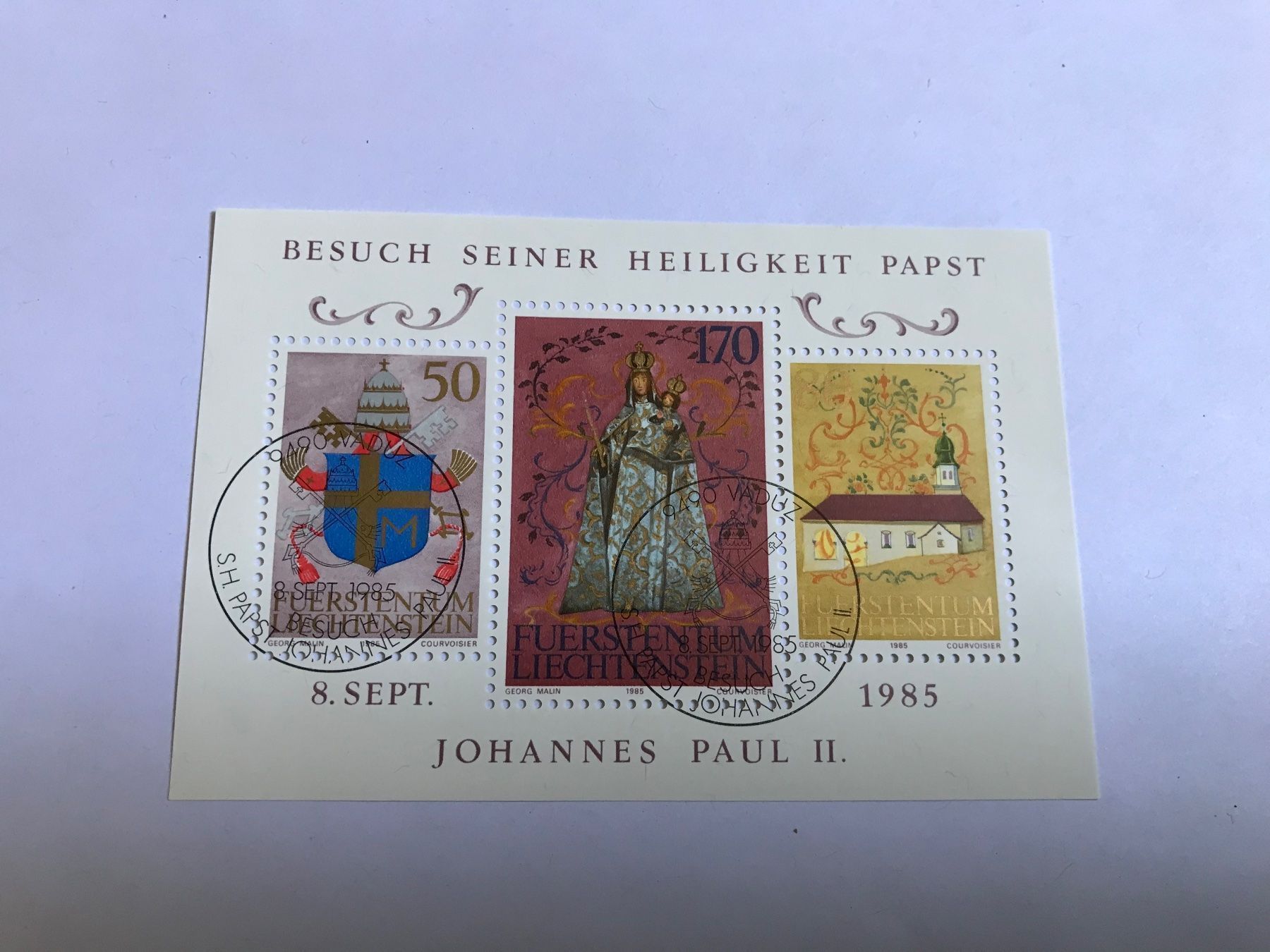 Tous les timbres: briefmarken FL, 1985, papstbesuch – D'occasion à liestal par makai05
