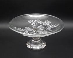 Glasschale mit Fuss für Früchte/Häppchen/Konfekt, 20 cm, NEU