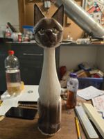 Holz Katze Skulptur, 50cm - Deko für Tierliebhaber! (D)