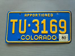 Kontrollschild Colorado USA Apportioned 1980 TU-3169