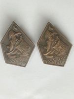 BASLER FASNACHT 1935   -   2 VERSCHIEDENE KUPFERPLAKETTEN