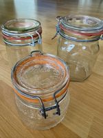 Einmachgläser mit Bügelverschluss 3 Stk 1L, 0.65 L, 0.5L