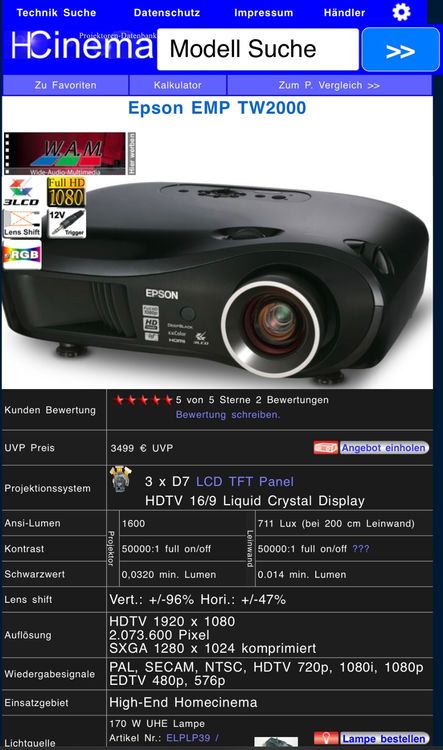 Epson EMP TW 2000 (Neu) (Neu (gemäss Beschreibung)) in Siggenthal ...