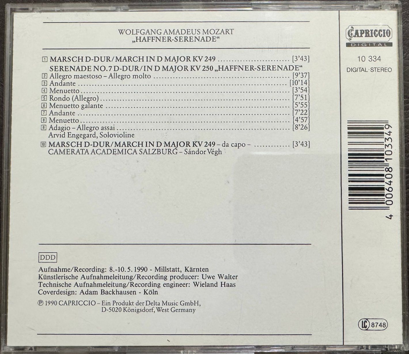 CD: CD   WOLFGANG AMADEUS MOZART - Serenade "Haffner" – Usato da Wisen venduto da gigisna 2