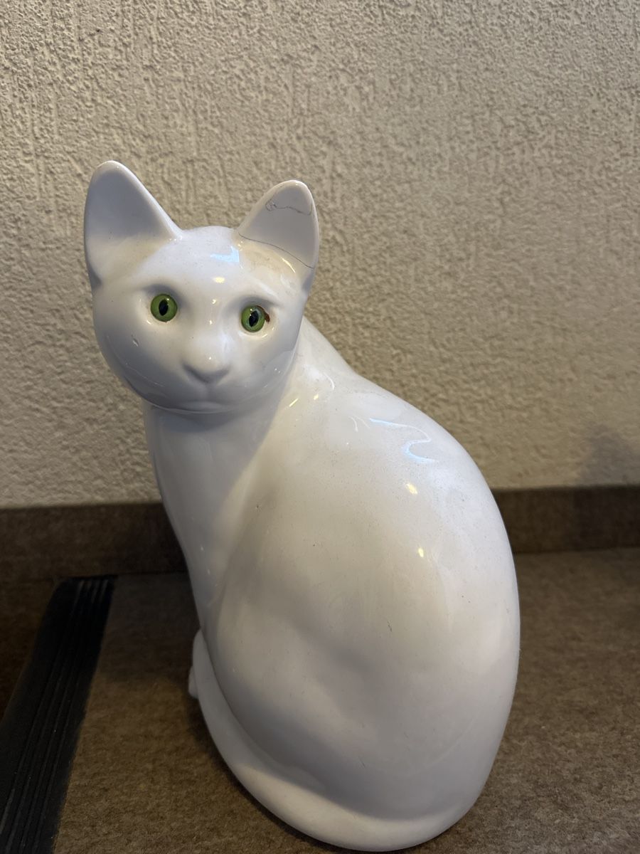 Statuette: Weisse Keramik Katze – Usato da Reinach BL venduto da bieeenchen