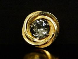 Vintage Brosche Modeschmuck Gold Strass 70er 80er 90er