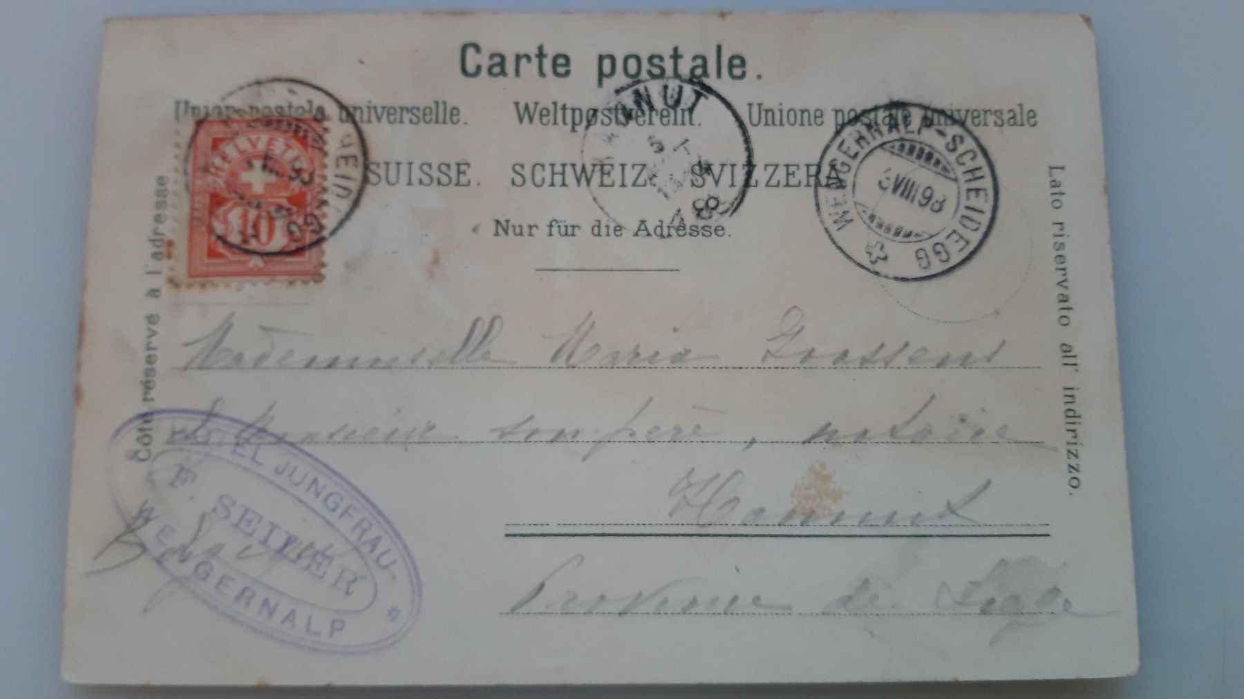 Cartoline postali: Staubbach Gruss vom Berner Oberland 1898 – Usato da Sargans venduto da nicsam1815 1