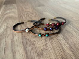 Set of leather bracelets