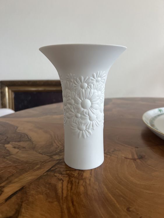 Spannende Rosenthal Vase Weiss Alt Bild