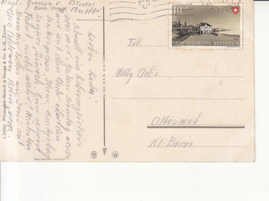Cartoline postali: Zürich 1947 – Usato da Bürglen TG venduto da StampGraf 1