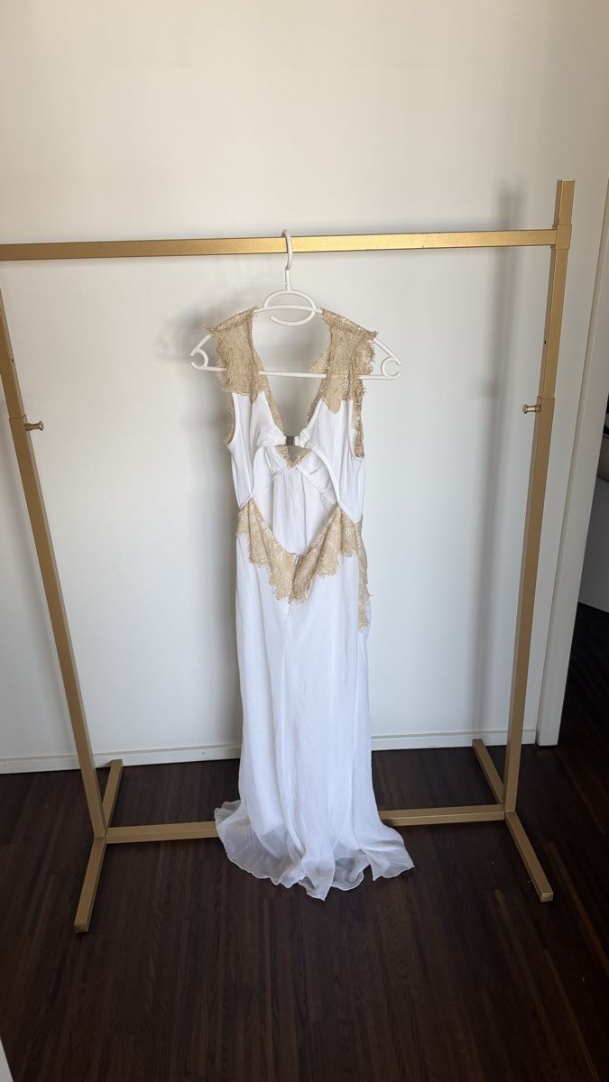 Vestiti: Langes Kleid weiss mit Spitze Grösse S  – Usato da Steinhausen venduto da Luxuryfashion123 1