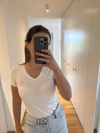 GUESS T-Shirt, weisses Shirt, Grösse S
