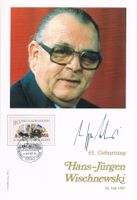 Hans-Jürgen Wischnewski †2005 Autogramm Sammelkarte 18x26cm