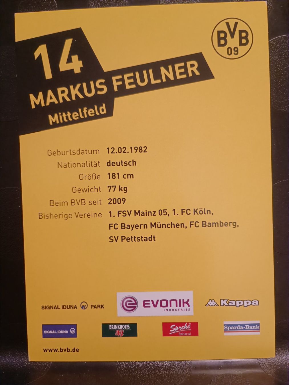 Autografi: Markus Feulner - BVB / Borussia Dortmund - Handsigniert – Usato da Menziken venduto da Artographs 1
