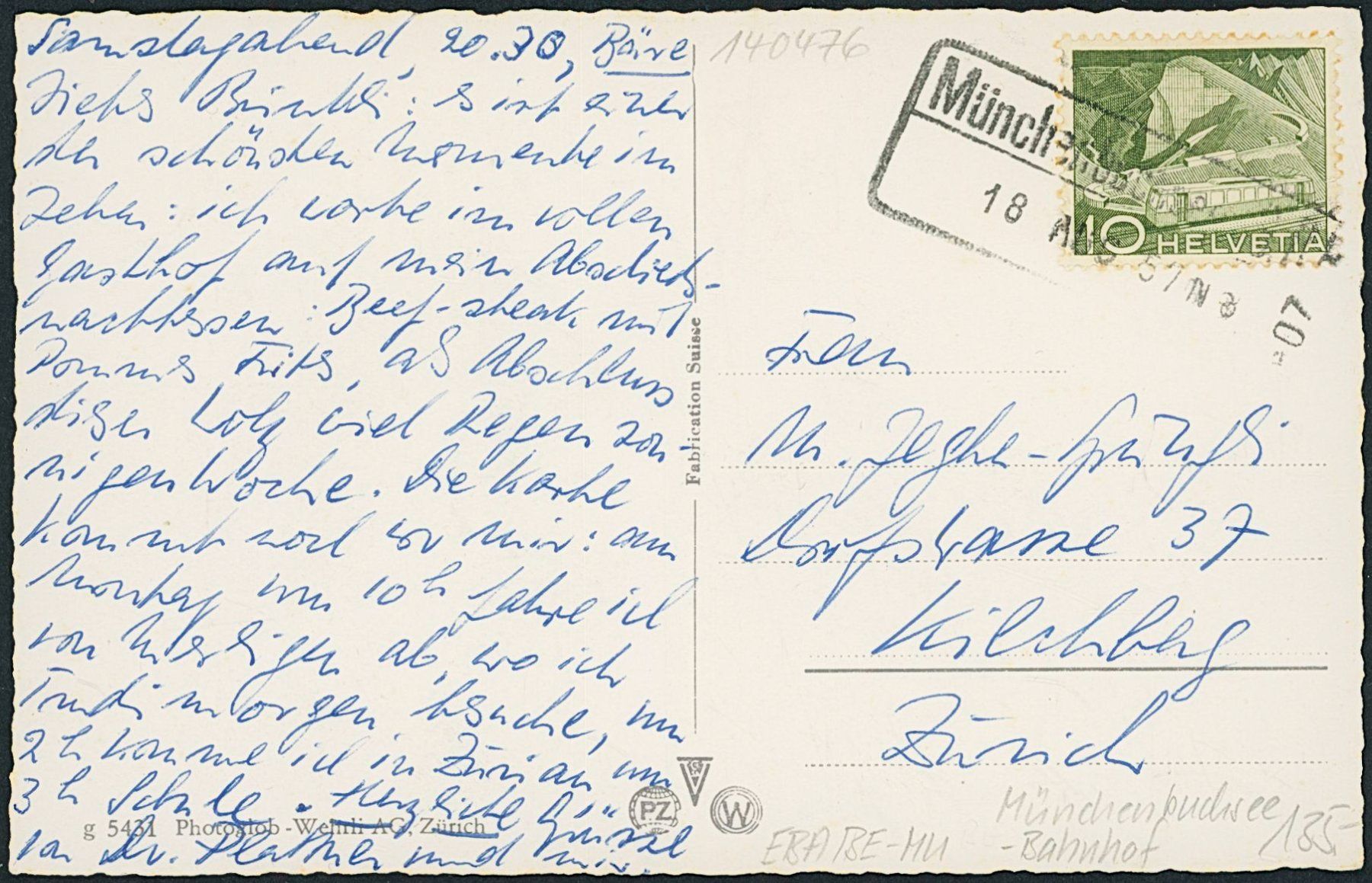 Cartoline postali: BE Münchenbuchsee - Bahnhof - Bahn – Usato da Schindellegi venduto da Jonathan77 1