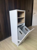 2 Laundry cabinet white with shelves and basket good state