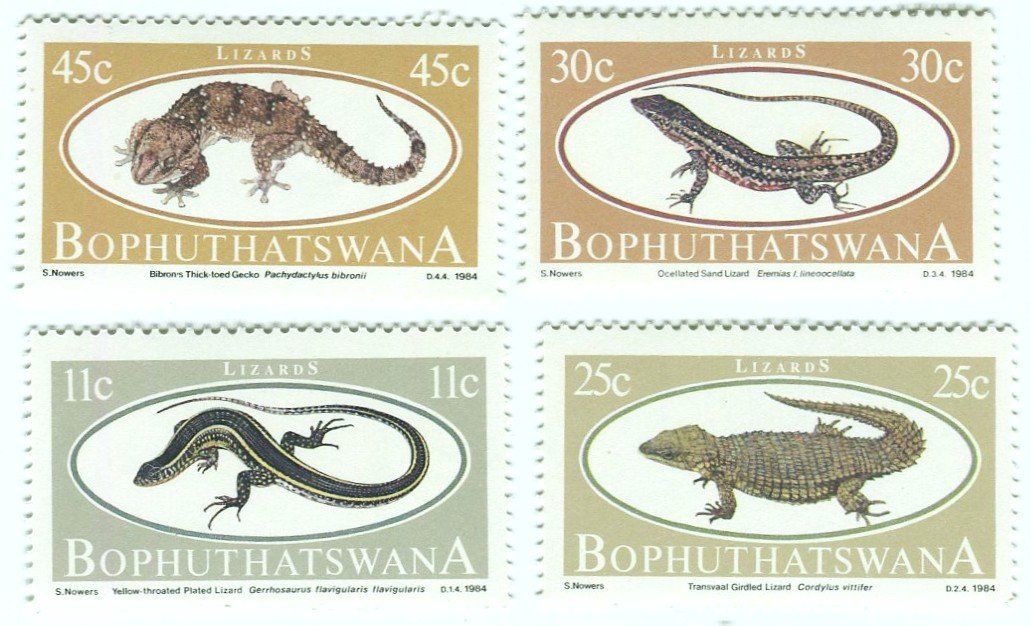Alle Briefmarken: Briefmarken "Echsen". Bophuthatswana. – Neu und originalverpackt aus Basel von Butsch5