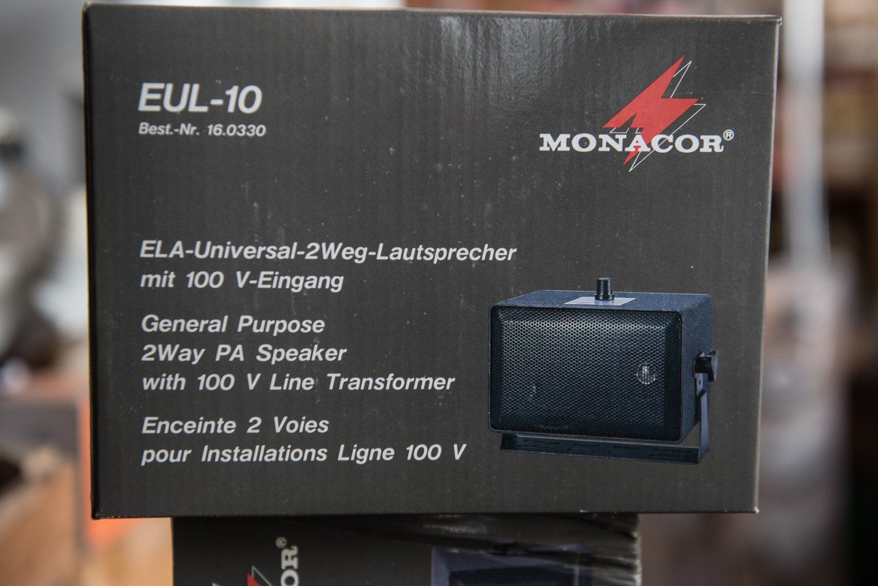Monacor Casse acustiche: 2 Stück Monacor EUL-10 Lautsprecher neu, 100Volt – Nuovo e nell'imballaggio originale da Diepoldsau venduto da Dau0 1