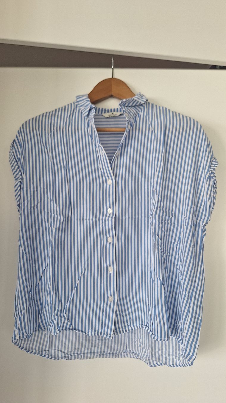 Tom Tailor Camicette: Tom Tailor Sommerbluse, Gr. 38, blau-weiss gestreift. – Usato da Oberkulm venduto da kar_jgx9