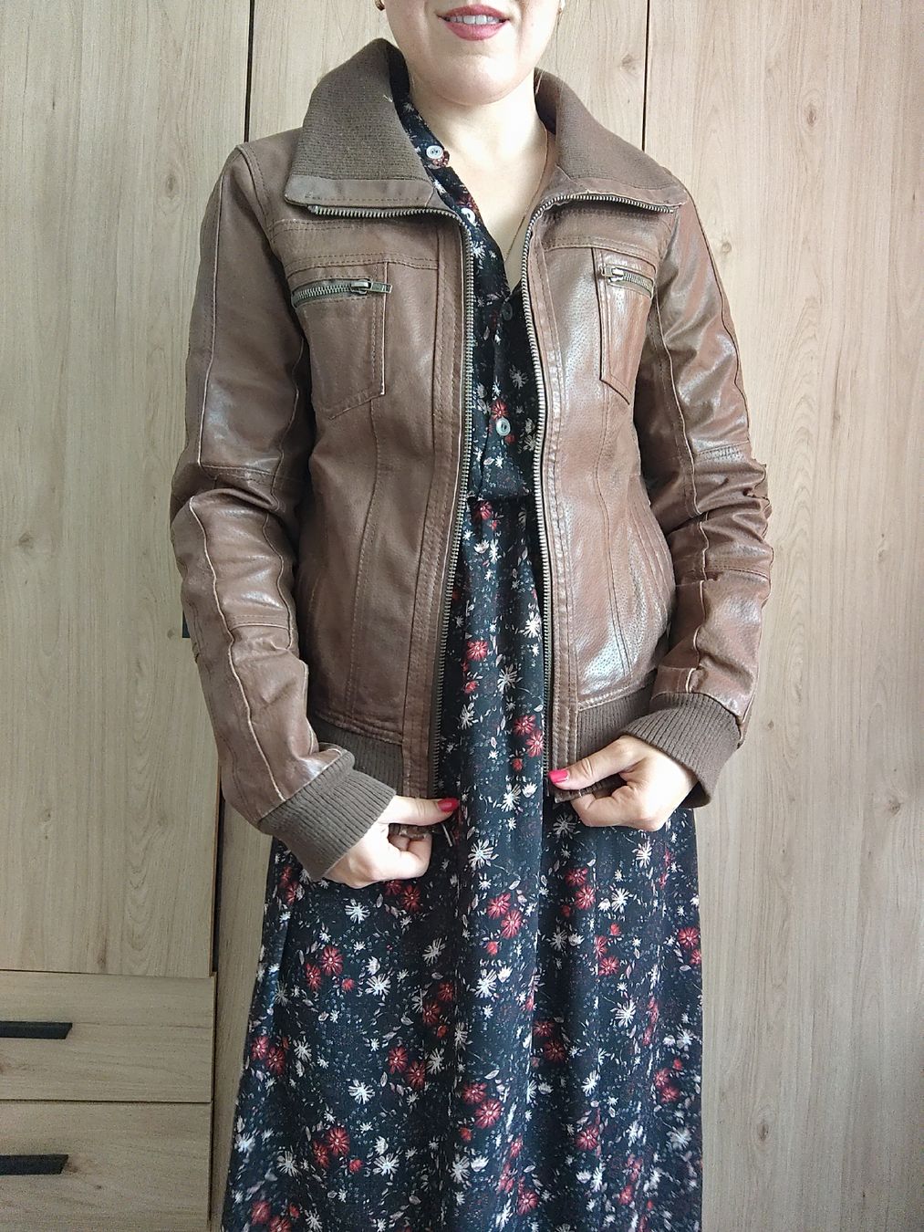 Only Giacche: DEFEKT Brown Leather Jacket "Only"  – Difettoso da Mägenwil venduto da VintageGirly 7