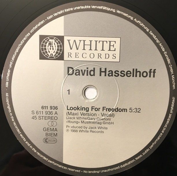 Dischi in vinile: David Hasselhoff – Looking for freedom (12'' Maxi-Single) – Usato da Grüningen venduto da azulvinyl 2