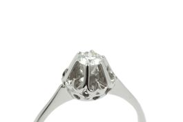 Vintage Diamant Solitär Ring 0.2ct 18K Weissgold *S3893