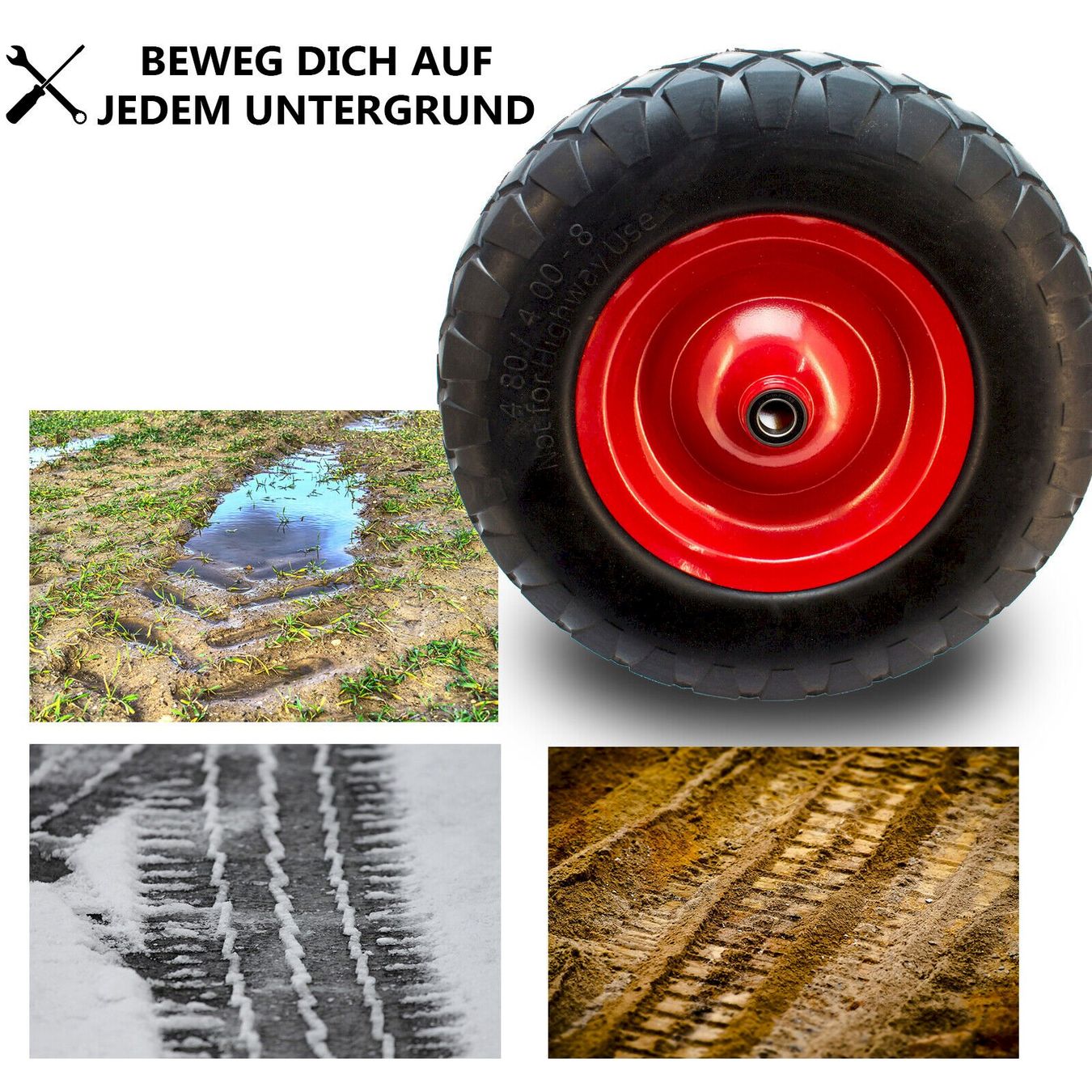Altro: LABT 2x Pannensicheres Schubkarrenrad – Nuovo e nell'imballaggio originale da Bottighofen venduto da zaap 4