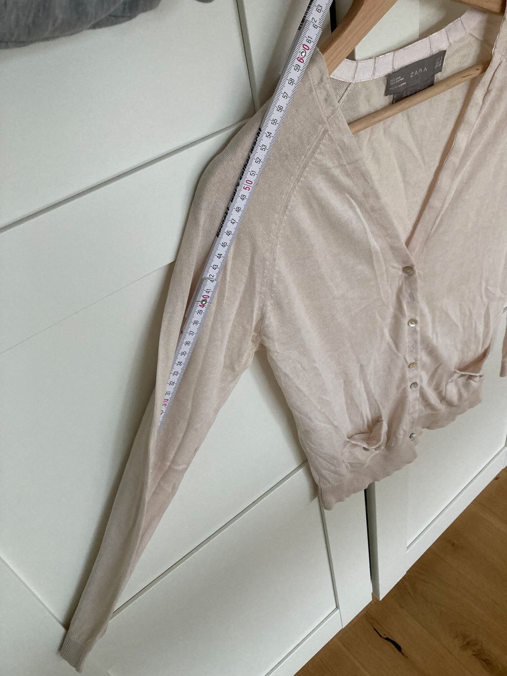 Zara Jacken: Zara Hellrosa/Nude Jäckchen Seide/Cotton; Gr.34 – Gebraucht aus Zürich von LisM. 6