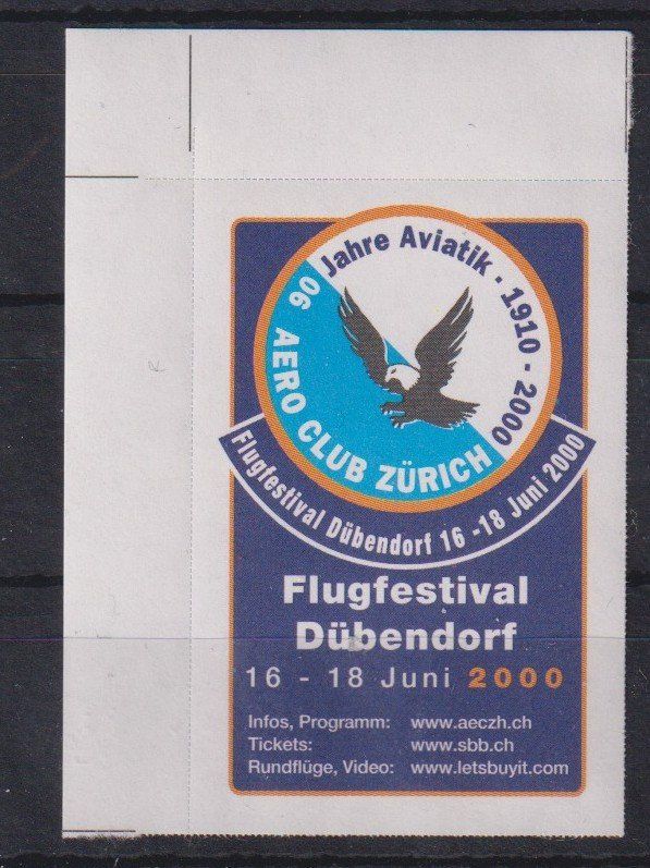 Tutti i francobolli: Flugpost Vignette Dübendorf 2000** – Usato da Samnaun-Compatsch venduto da Muckimu