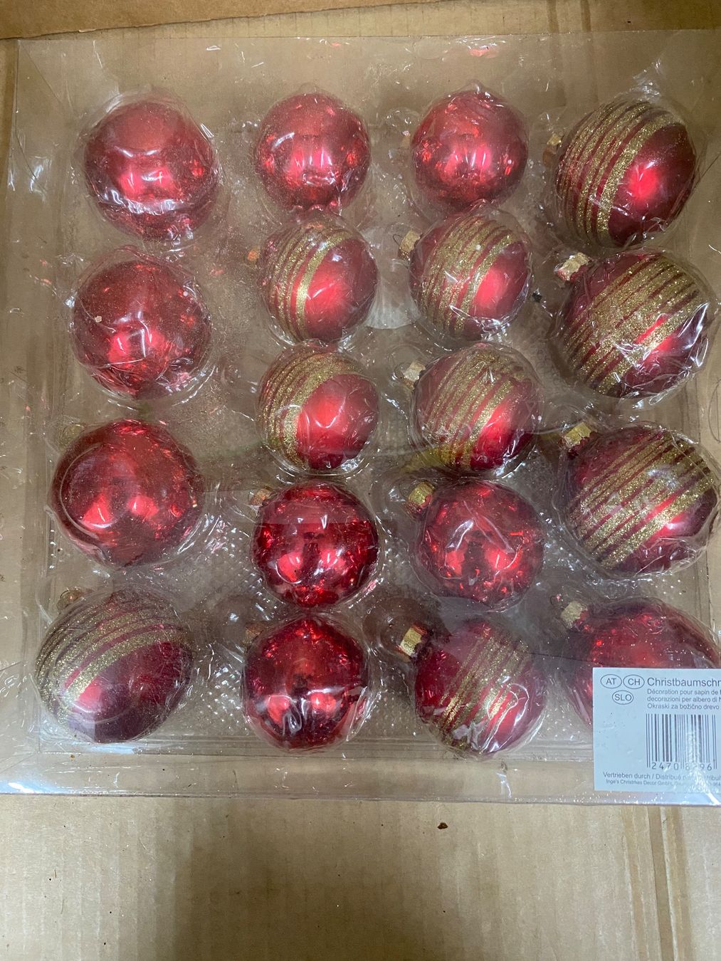 Tutte le decorazioni: Weihnachtskugel Set rot mit GoldGlitzer 18 Stk. – Usato da Eschlikon TG venduto da ArtRec 3