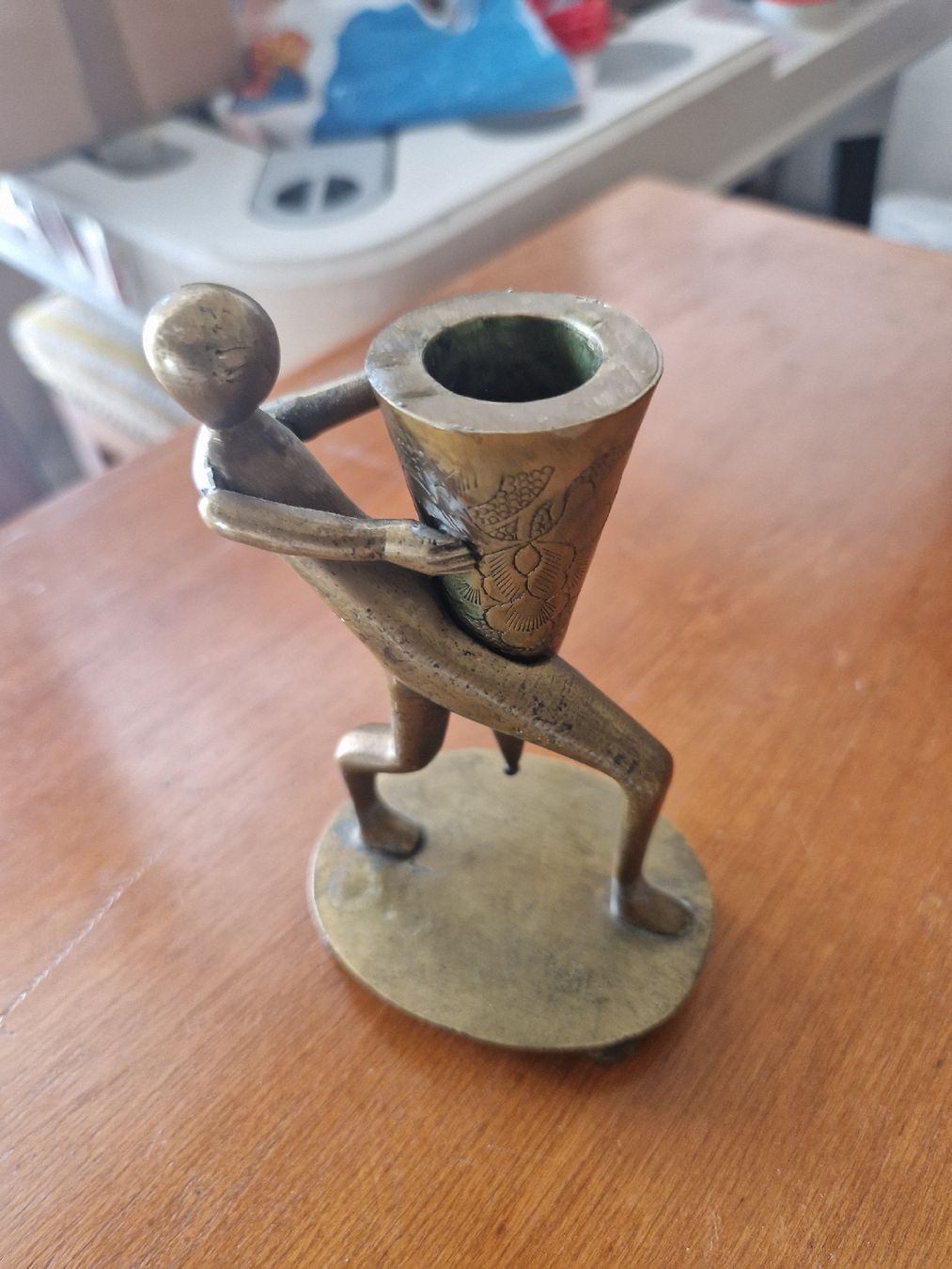 Skulpturen & Statuen: Kerzenständer Messing Figur graviert, exclusiv – Gebraucht aus Mörigen von Clio111 4