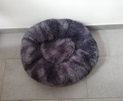 Katzenbett Fluffy rund kuschelig grau zweifarbig 50 cm