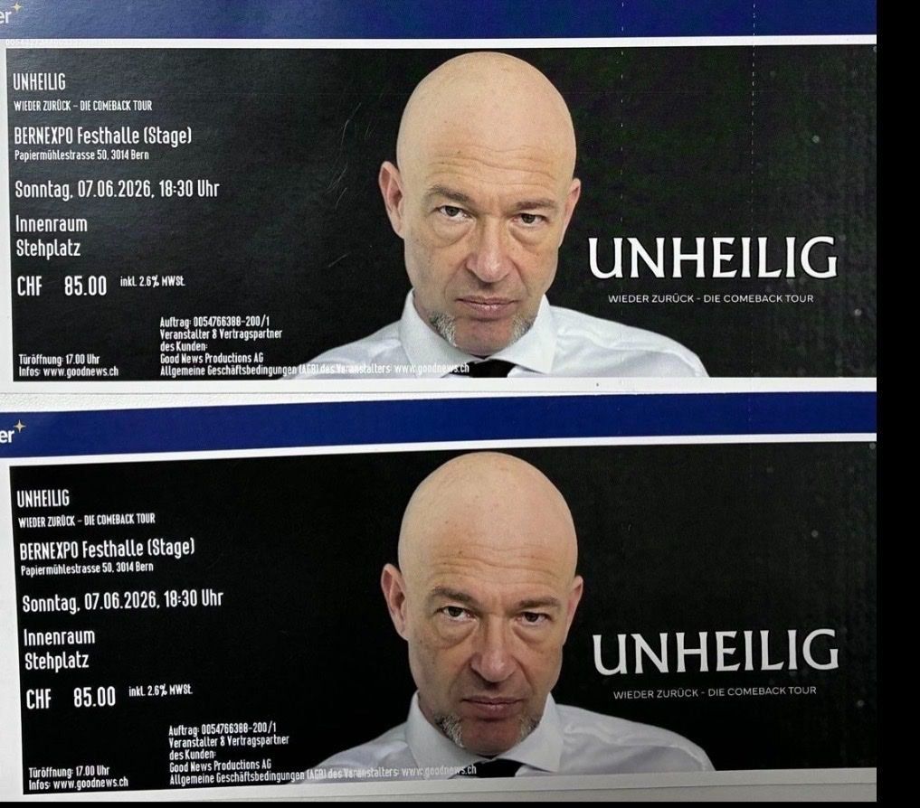 Tickets: 1 Unheilig Ticket 7.6.2026 Stehplatz – Neu (gemäss Beschreibung) aus St. Antoni von Endor