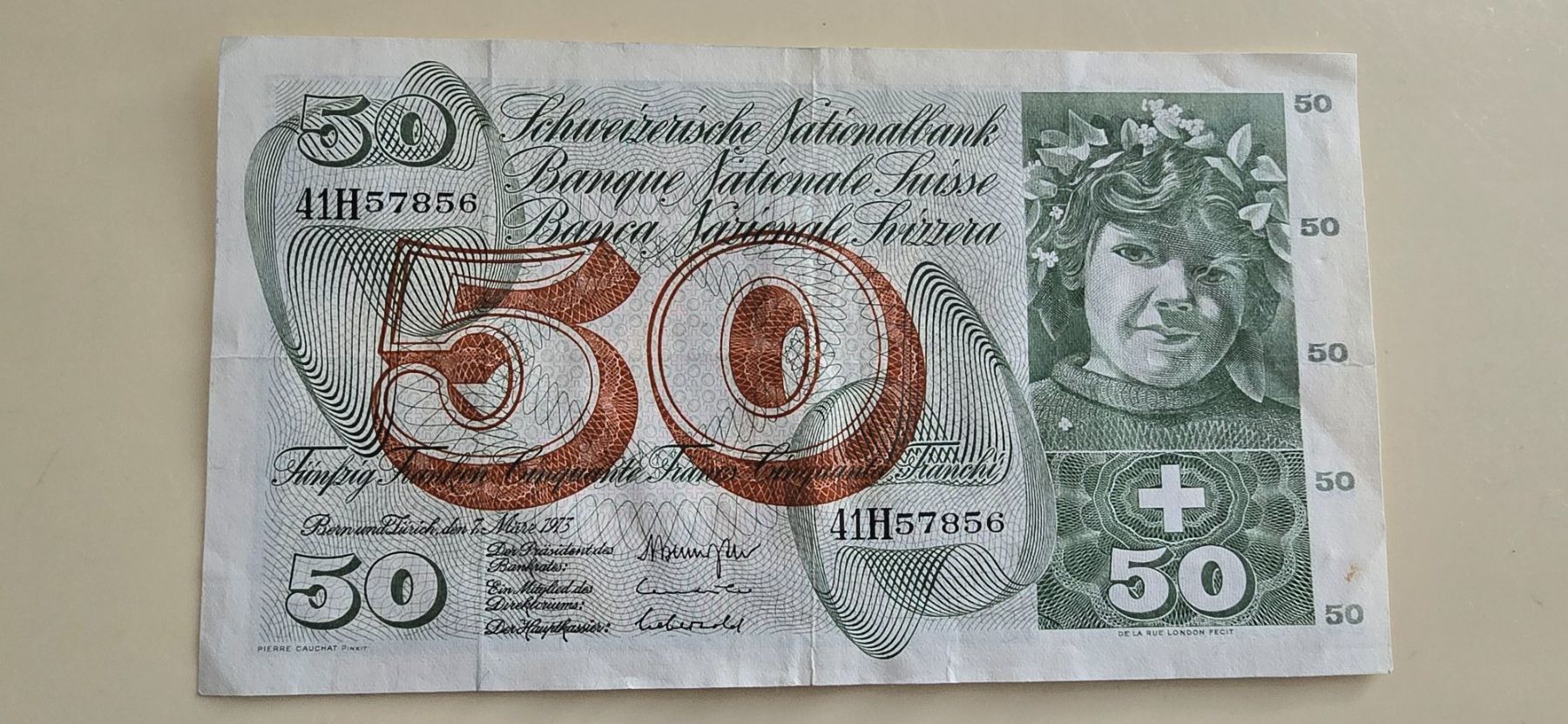Banconote: 50 Franken Banknote 1973 – Usato da Dietikon venduto da abarth03