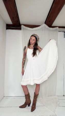Cotton White Dress Size M