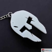 Spartan Helmet Keychain 3D Printed Pendant White