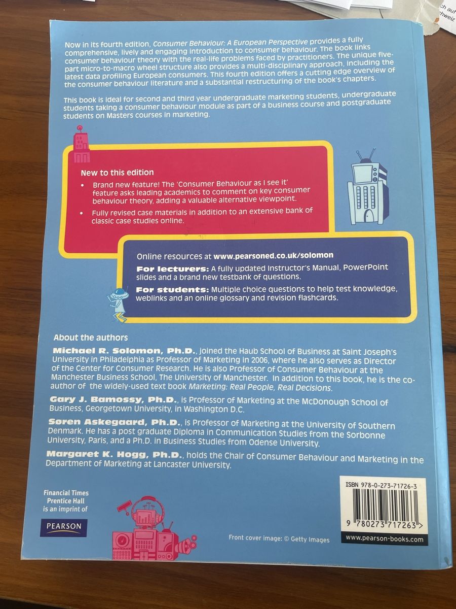 Libri: Consumer behaviour, M.Solomon, G.Bamossy, S.Askegaard,K.Hogg – Usato da Wetzikon ZH venduto da seko1266 1