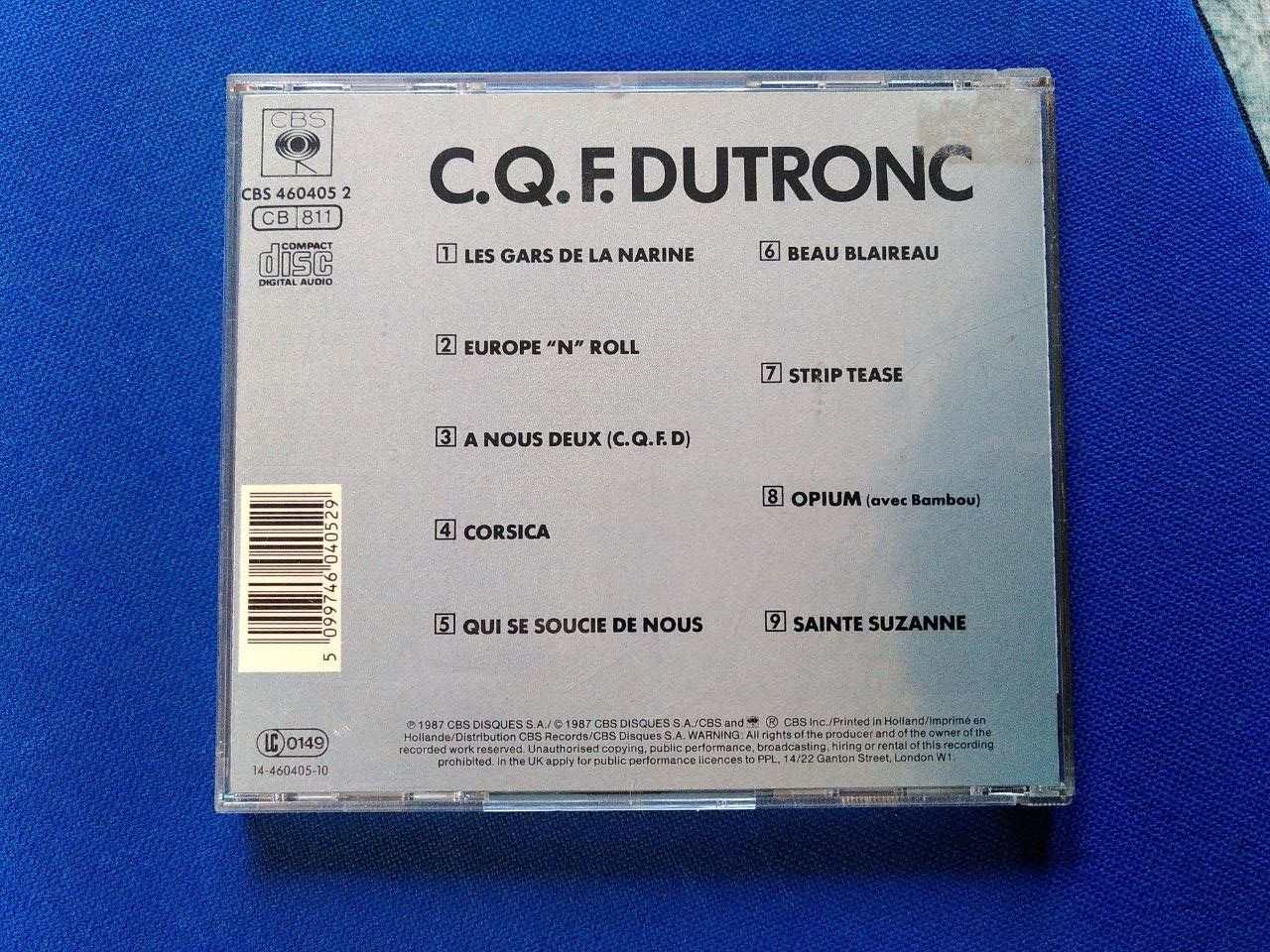CD: C.Q.F. Dutronc  - Année 1987 – Usato da Plan-les-Ouates venduto da jyg_bts5 1