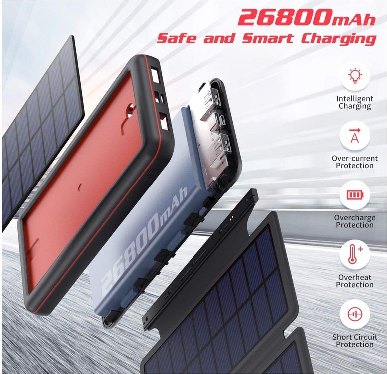 Panneaux solaires: Solar Powerbank 26800mAh mit 4 Faltbar Sonnenkollektoren – Neuf avec emballage d'origine à Bülach par JBCStore 4